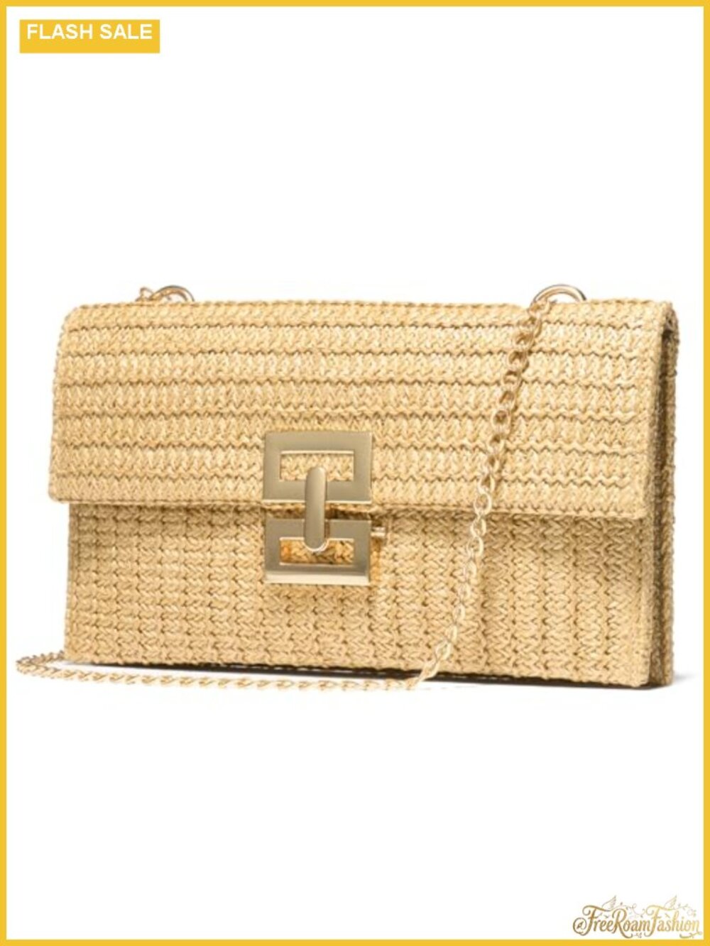 Woven Straw Clutch Crossbody Bag Summer Beach Women's Handbag